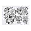 4 x 'Sugar Skull' Temporary Tattoos - Water Resistant, Skin-Safe,
