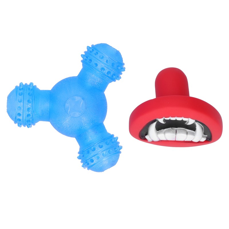 Pet Chew Toy Set Interactive Puppy Teething Red Lip Demon
