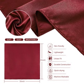 Zando Navy Blue Western Scarf for Men & Women | Cowboy Bandana in Solid Colors 35 Inch | Silk Feeling Cowgirl Neck & Head Scarf for Western Style Navy