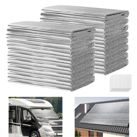 Nisorpa 16Pcs Double Reflective Insulation Foam, Bubble Insulation Sheet Aluminum Foil Radiant Barrier Thermal Insulation Shield w/h 120 Tapes for Garage Door Greenhouse RV Window Attic Wall(120x60CM)
