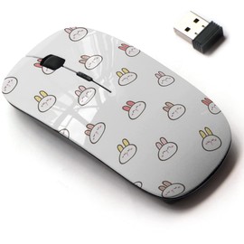 2.4G Wireless Mouse with Cute Pattern Design for All Laptops and Desktops with Nano Receiver - Cute Cartoon Bunny
