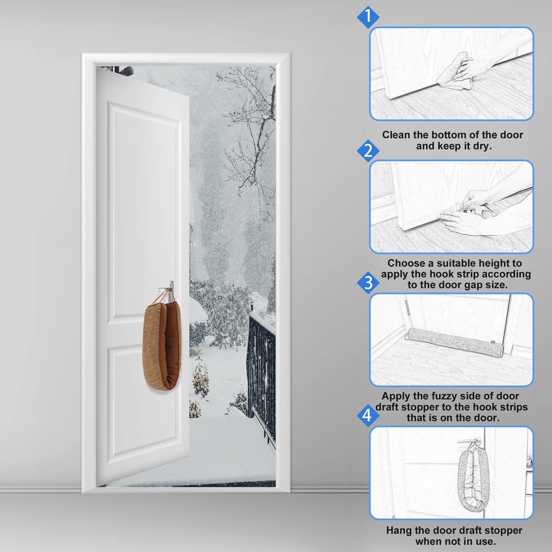 NABOWAN 30" Weighted Under Door Draft Stopper -Triangular Door Draft