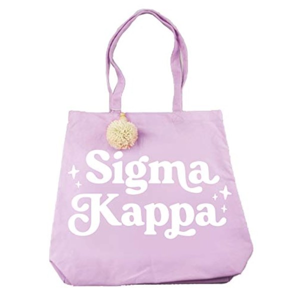 Sorority Shop Sigma Kappa Retro Pom Pom Tote Bag
