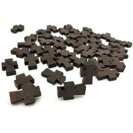 Sepkina 50 minni Wooden Crosses Rosary Cross Wooden Cross Necklace Pendant Crucifix Wood Cross Dark with Hole (Dark Brown)