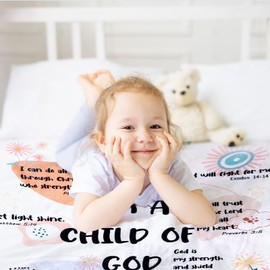 Thrist Christian Gifts for Women Faith I Am a Child of God Christian Blanket Warm Flannel Religious Blanket Gifts for Women Bible Verse Blanket for Kids Teens Adults Birthday Couch Travel 50x60 inch