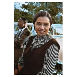 ROSA PARKS & MARTIN LUTHER KING JR. COLORIZED 4X6 PHOTO
