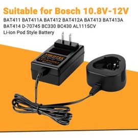 Shentec 10.8V and 12V 3.5Ah Battery Charger Compatible with Bosch BAT411