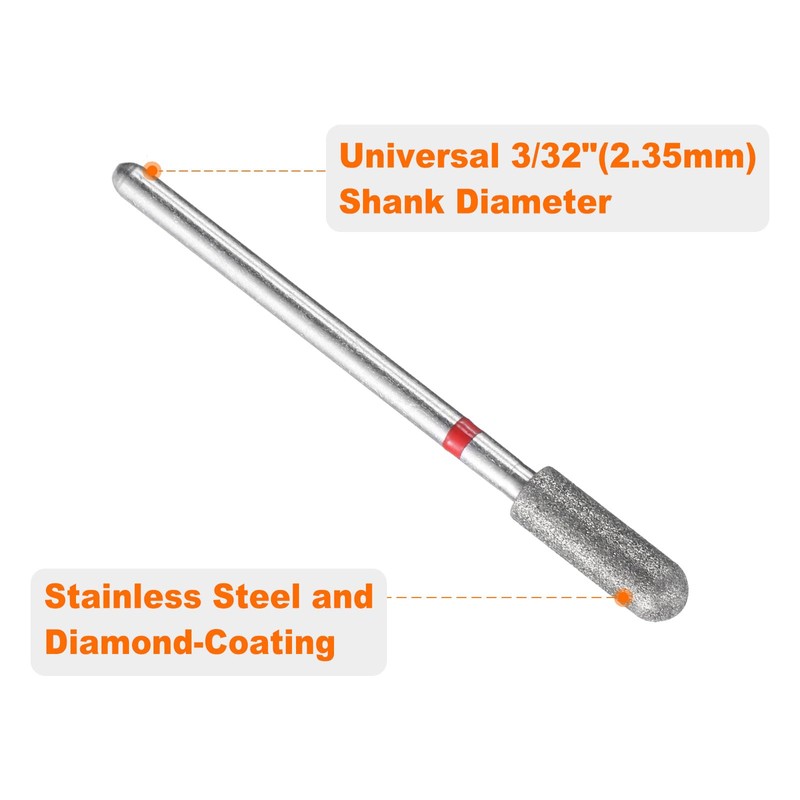 sourcing map 5pcs 200-230 Grits Diamond Grinding Bit 4mm Cylindrical