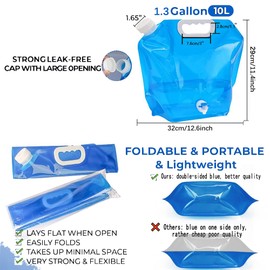 Kamiya 5 L Foldable Water Canister with Tight Lid, Flexible Water Canister, 5 Litre Foldable Water Canister BPA-Free for Outdoor Camping (4 x 5 L with Valve)