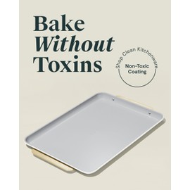Caraway Non-Stick Ceramic Large Baking Sheet Duo - Naturally Slick Ceramic Coating - Non-Toxic, PTFE & PFOA Free - Perfect for Baking, Roasting, and More - Large (18" x 13") - White