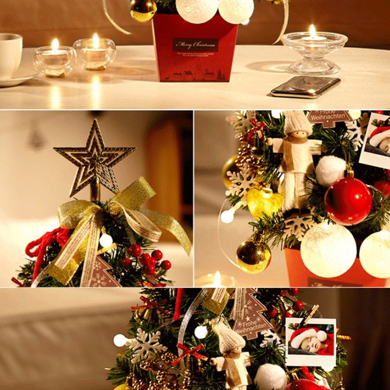 Mini Christmas Tree Decoration with Light Artificial Christmas Trees Decorated