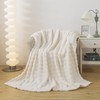 DJDEA Fluffy Flannel Blanket Bubble Faux Fur Bed Throws Super