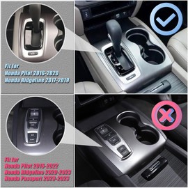 HIRUFAIT Gear Shift Panel Cover Trim for Honda Pilot 2016-2020/ Honda Ridgeline 2017-2019, ABS Automotive Center Consoles Cup Holder Cover Protector Accessories (Pear Wood Grain)