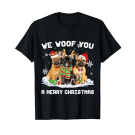 Funny Merry Woofmas French Bulldog Christmas Ornaments T-Shirt