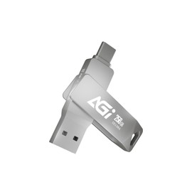 AGI UE138A 256GB USB Flash Drive, Dual Ports with USB Type-C and Type-A Reversible, USB 3.2 Memory, Pendrive Data Storage with Data Transfer Speed up to 120MB/s