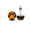 Stud Earrings, Paw Print, 10 mm, Handmade, for Women Men
