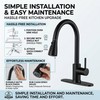 KINGO HOME Kitchen Faucets with Pull Down Sprayer,Matte Black,Lead-Free
