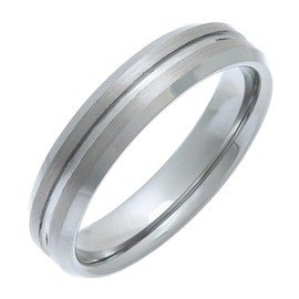 Theia Nickel Free Tungsten Matt and Polished 5mm Ring - Size Y