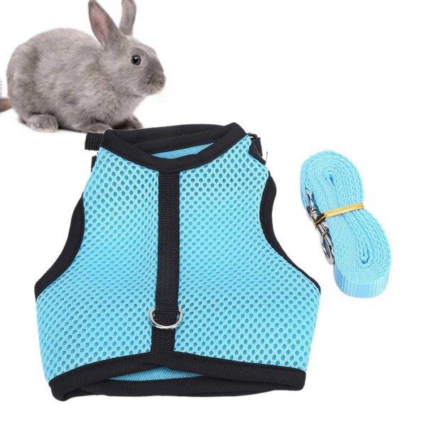 Rabbit Harness Set, Adjustable Buckle Breathable Small Animals Vest Harness