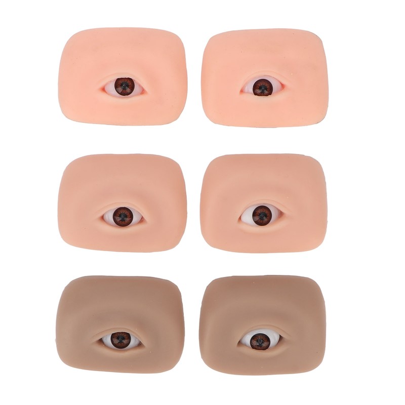 3 Pairs 3D Fake Eye Practice Skin Silicone Microblading Eyebrow
