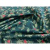 Christmas Fabric - Holly & Berry Metallic Gold Leaf Print