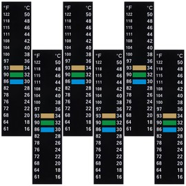 JIYIN 6 PCS Aquarium Thermometer Strips, Digital Adhesive Fish Tank Thermometer Sticker Easy-to-Read Temperature Sticker Display for Aquarium Fish Tank Brewing 61-122℉(15-50°C)