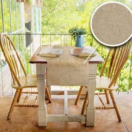 PENSIERI DELICATI Runner da Tavolo Moderno Elegante, Runner Tavola 50x140 cm, in 100% Cotone Puro Riciclato Tinto in Filo, Centrotavola sia per Interni che Esterni, Tinta Unita Beige, Made in Italy