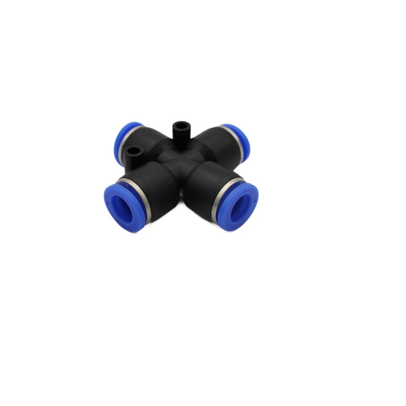 Cross Connector X-Hose Connector for Pneumatic Hose 10 mm, 4-Way