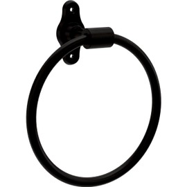 Franklin Brass Calloway (1-Pack) Hand Towel Holder Matte Black Towel Racks for Bathroom Wall Round Towel Ring Holder for Bath Towel Hanger for Kitchen, Bathroom Accessories CLWY46-MB