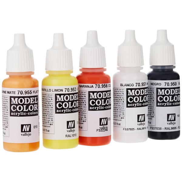 Vallejo Basic USA Acrylic Colors Paint Set, 17ml, Assorted Colors, 0.57 Fl Oz (Pack of 16)
