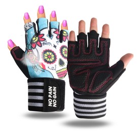 FINGER TEN Fitness Gloves Wrist Protection Training Gloves Men's Strength Sports Fitness Gloves Half Full Finger Sports Gloves for Weightlifting Bodybuilding Gym Training (Pink, XS)