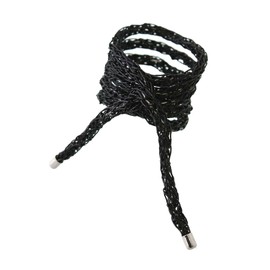 VINGTAINE H7738-BK- Wire Pony Metallic Rope Braided Hair Accessories, Wrap, Arrangement, Adult, Cute, Stylish, Elegant
