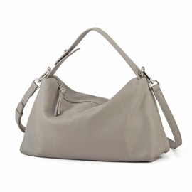 DONNAIN Cross Body Bags for Women: Genuine Leather Tote Bag Hobo Bag Ladies Handbag Adjustable Strap (Off White)