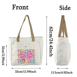TOBGBE Enjoy Teacher Life Canvas Bag Teacher Assistant Gifts Teacher Accessories For women Best Teacher Appreciation (Teacher TB)