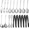 Tanlade 19 Pcs Stainless Steel Serving Utensils Set Flatware Include