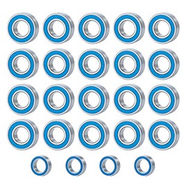 Runup 24-Piece Ball Bearing Set 6 x 12 x 4 mm 5 x 8 x 2.5 mm with Steel Rubber for Tamiya Super Clodbuster/Super Clodbuster/Bullhead RC Crawler Car Upgrade Parts