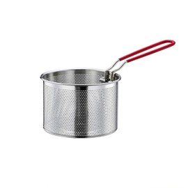 Chip Serving Frying Basket,304 Stainless Steel Frying Basket with Long Handle Pasta Wire Strainer Basket for Straining French Fries and Various Foods (14cm(5.43in))