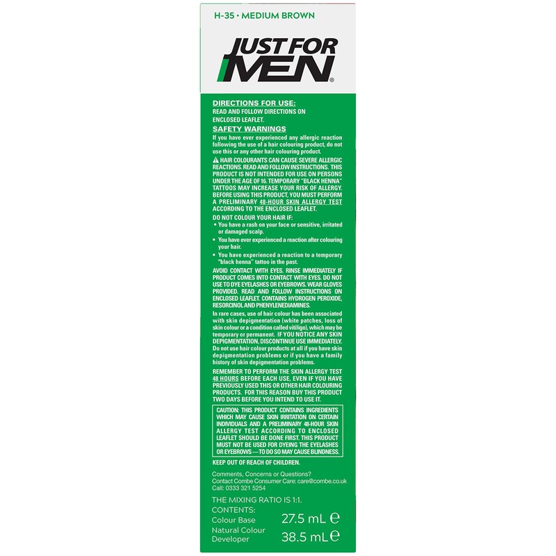 Just for Men H35 Medium Brown Hair Color 60 ml