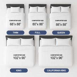 Queen Size, White Alternative Down Comforter - Warm and Lightweight - Luxury and Breathable Hotel Quality Bedding Set - All Season Fluffy and Cozy Oversized Cooling Microfiber Duvet Insert Comforter