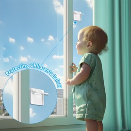 SNAIL GARDEN 8Pack Sliding Glass Door Lock, Child Safety Slide Window Lock for Sliding Glass Door, Baby Proof Self-Adhesive Sliding Patio Door Lock for Your Baby and Pets No Drilling Tools Needed