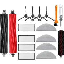 Bibemorol Replacement Parts for Roborock S8 Pro Ultra/S8 Docking Robot Vacuum, Robot Vacuum Accessories with 2 Main Brush, 4 Filters, 4 Side Brush, 1 Cleaning Brush