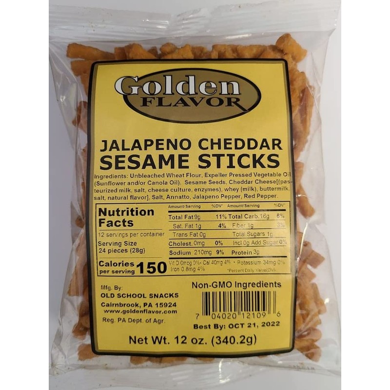 Golden Flavor - Jalapeno Cheddar Sesame Sticks - 12 oz