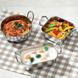 Sanho Sangyo 03111505 Two-Handed Pot, Silver, 5.1 inches (13 cm), Petite Roasting Pan