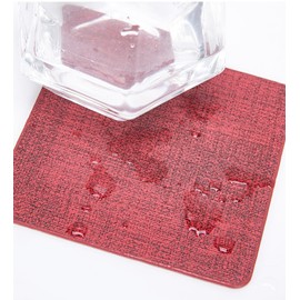 Anevous Set of 12 Square Coasters, 10 x 10 cm, Leather Coaster Drinks Coasters, Leather Look Coasters, Coaster Decoration for Drinks, Bar, Cups, Birthdays, Black