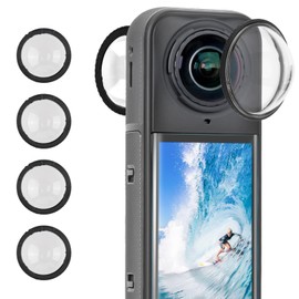4 Pcs Rotating Lens Guards for Insta360 X4 Protector Lens Caps Cover Accessories Waterproof Anti-Scratch Removable High Transparency Protective Frame for Insta360 X4 Standard with Cleaning Cloth