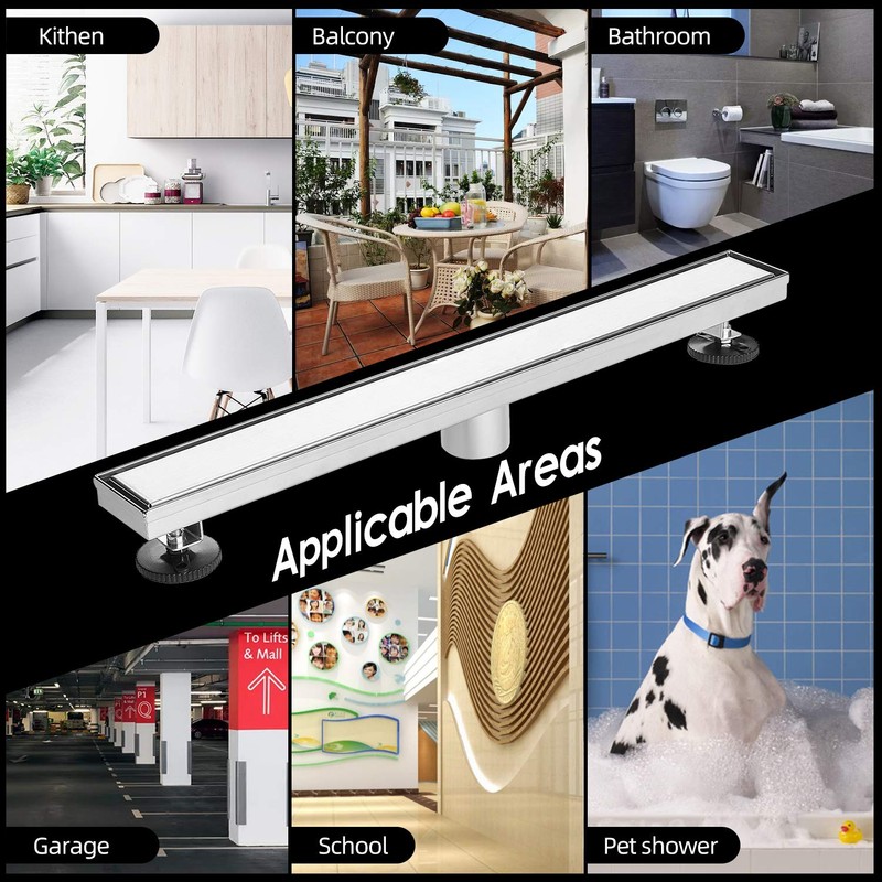 SaniteModar Linear Shower Drain 32 inch with Tiled Insert and