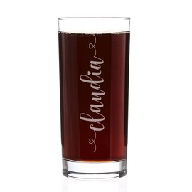 Herz & Heim® Modern drinking glass with name engraving name with hearts