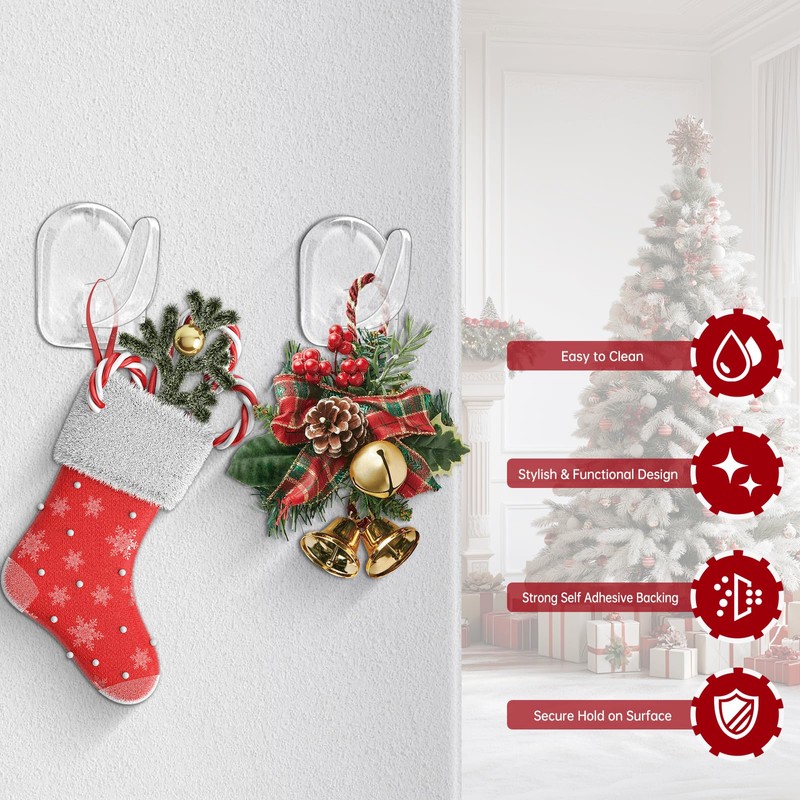 Christmas Light Hooks Clear String Light Clips Clear Adhesive Wall