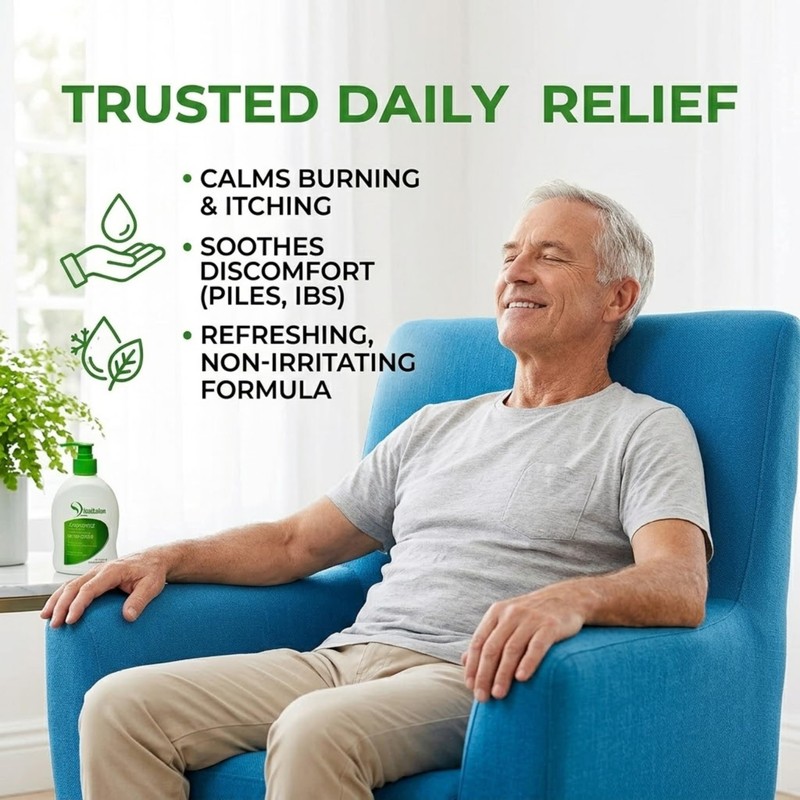 Hygienic cleansing lotion, cleanses, moisturizes, and hydrates the anorectal area