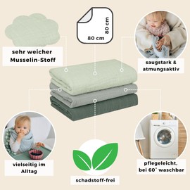 furora BABY Muslin Cloths Baby 80 x 80 cm XL Large Super Soft Muslin, Organic Cotton, Oeko-Tex 100: Free from Harmful Substances, Muslin Cloths, Baby Burp Cloths, Muslin Nappies, Girls, Boys, Newborns